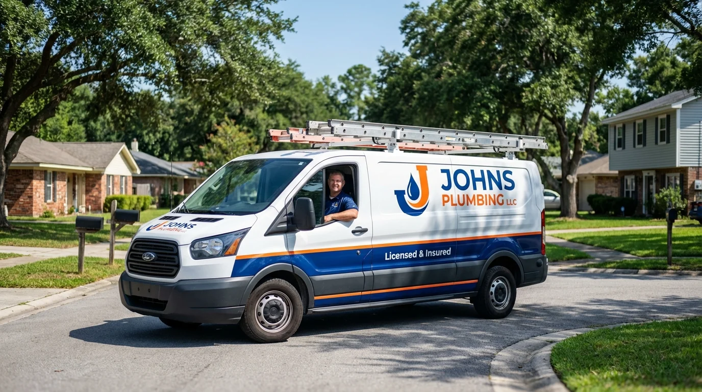 Johns Plumbing LLC service van in Hansville, WA