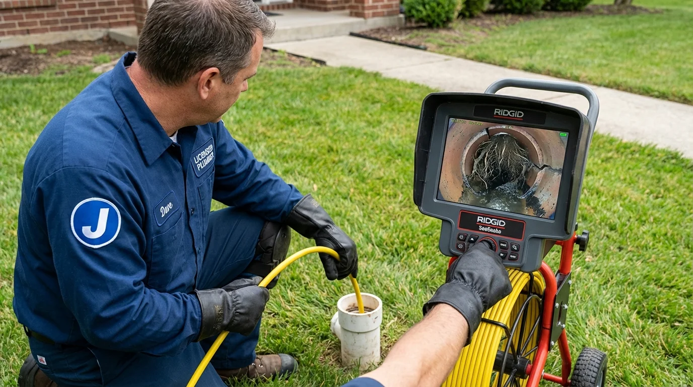 Sewer camera inspection being performed by Johns Plumbing LLC in Hansville